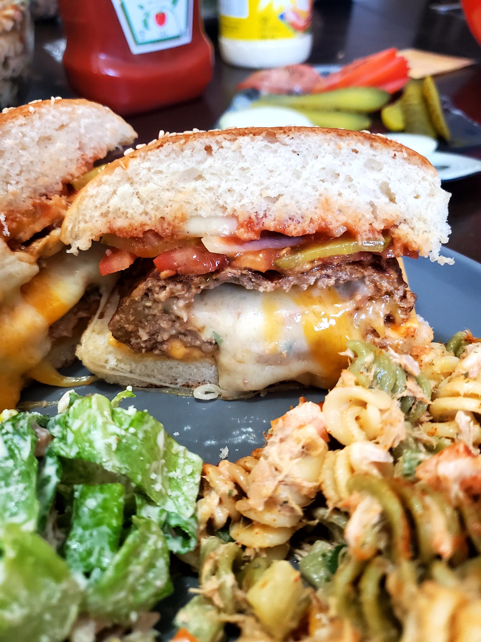 Cheddar Stuffed Hamburgers